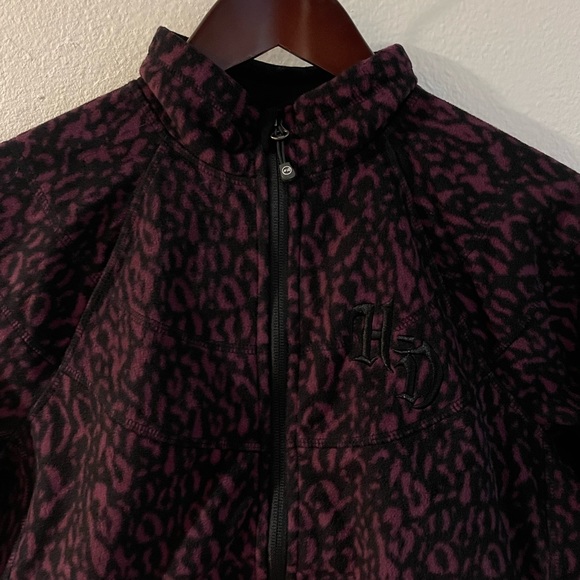 Harley-Davidson Women's Animal Leopard Cheetah Print Windproof Fleece Jacket - Picture 2 of 8